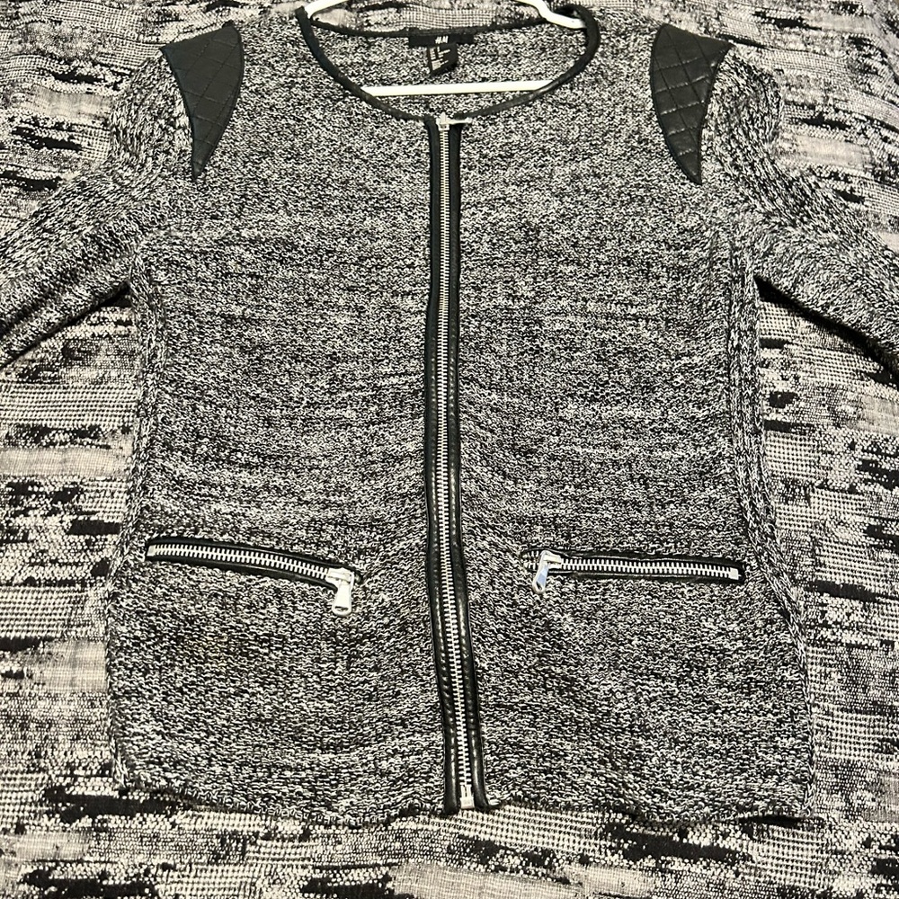 H&M Black and White Knit Jacket